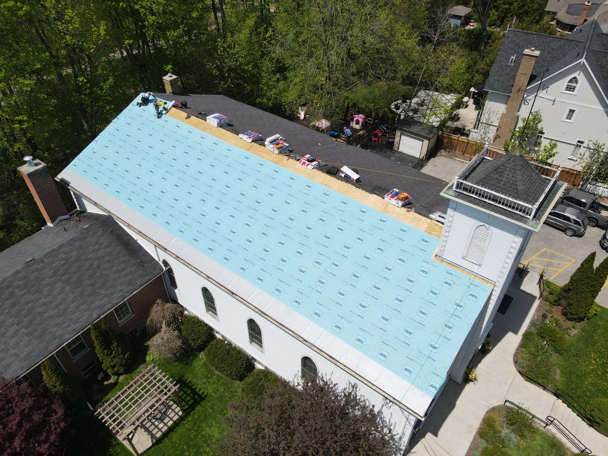 Aerial view — roof installation Brampton GTA